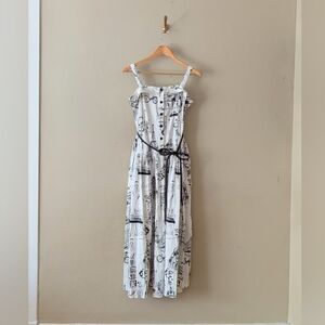 Black and White Printed Maxi Dress